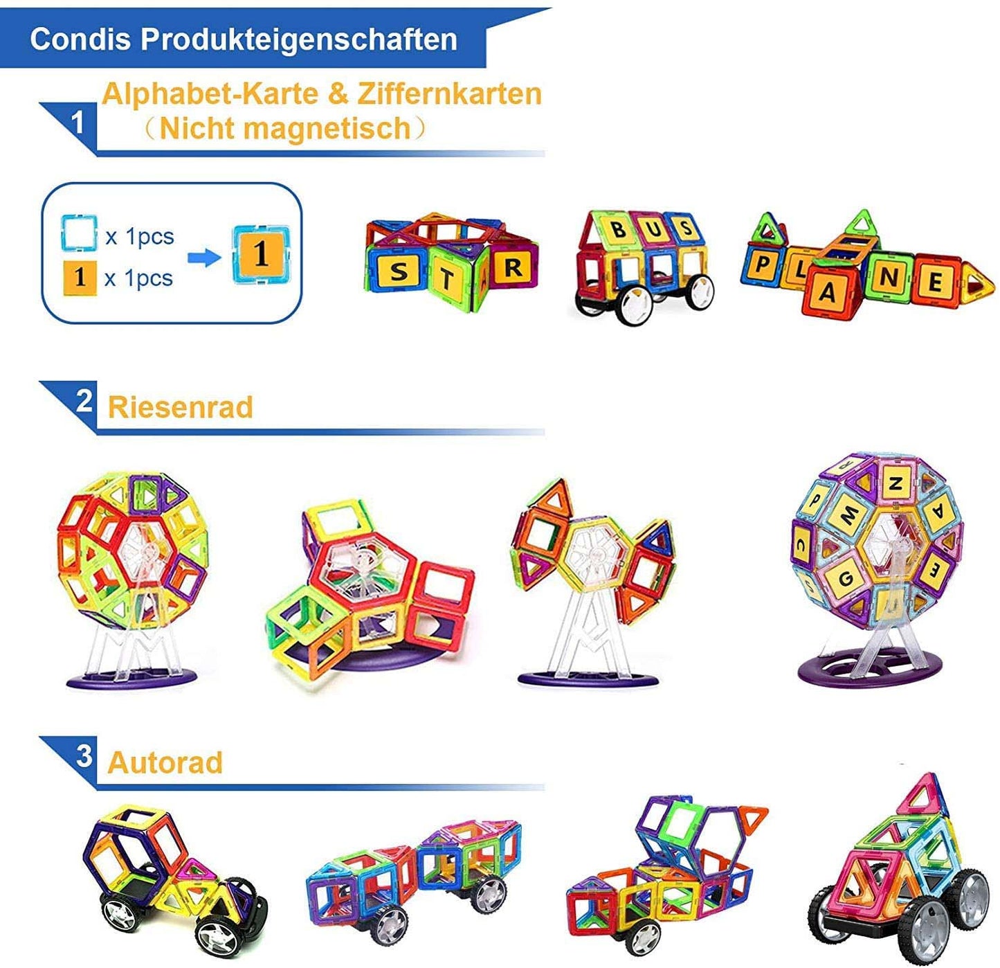 Condis 160Pcs Magnetic Building Blocks Set - Condistoys